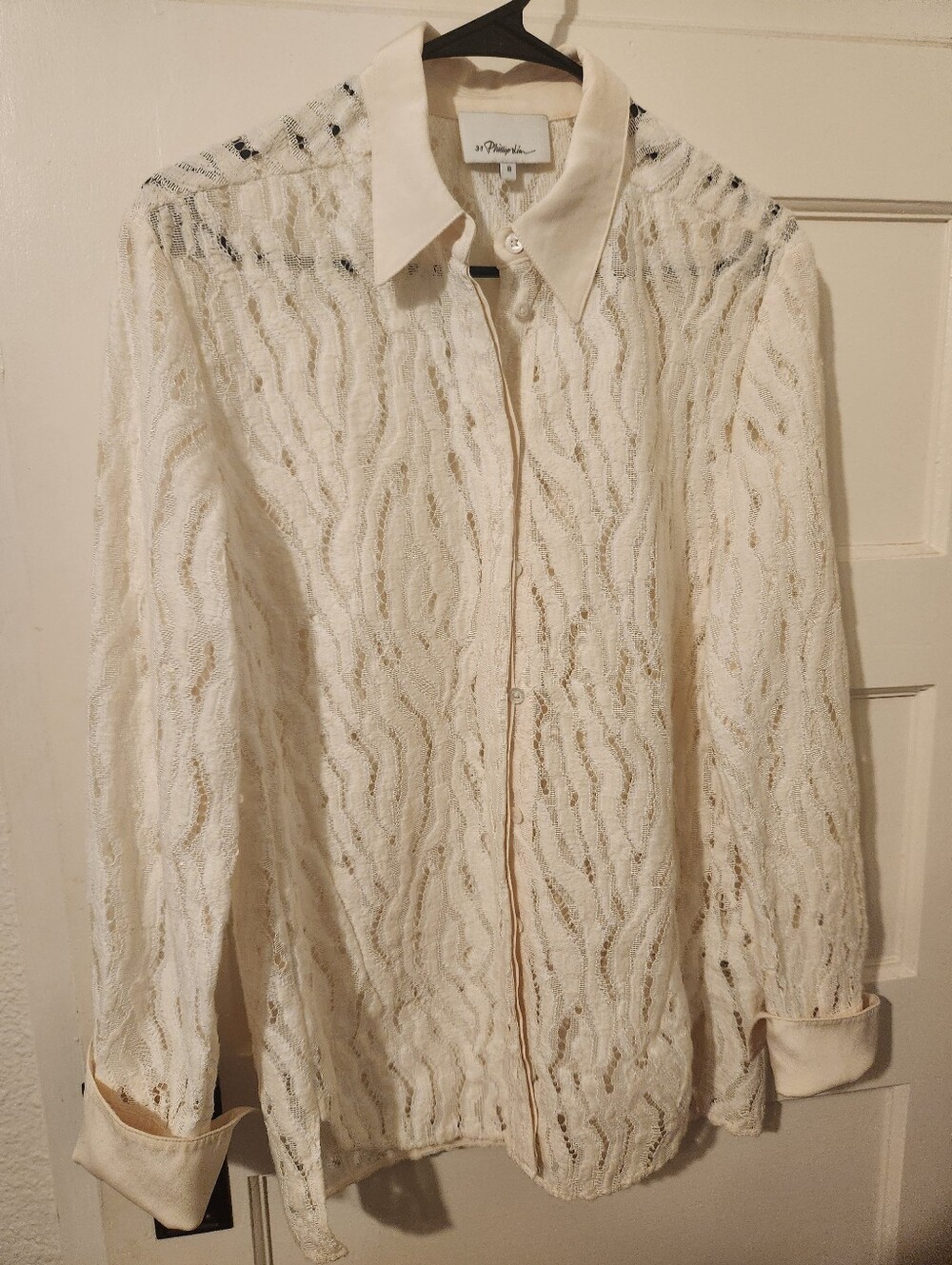 3.1 Phillip Lim Ivory Lace Button-Down Blouse